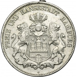 Germany, City of Hamburg, 5 Mark 1902 J