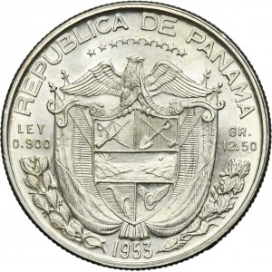 Panama, Republic, 1/2 Balboa 1953