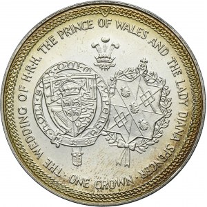 Isle of Man, Elizabeth II, 1 Surrey Crown 1981 - Royal Wedding