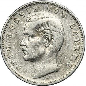 Germany, Kingdom of Bavaria, Otto, 5 Mark Munich 1907 D