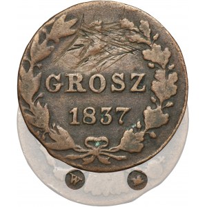 1 groschen Warsaw 1837 - VERY RARE, WM instead of MW