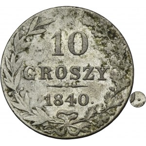 10 groschen Warsaw 1840 MW - dot after the date