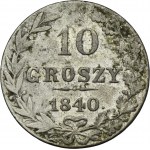 10 groschen Warsaw 1840 MW - dot after the date