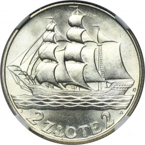 Żaglowiec, 2 złote 1936 - NGC MS65
