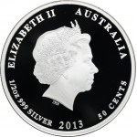 Australia, Elizabeth II, 50 Cents Perth 2013 P - Red-tailed Black Cockatoo