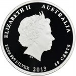Austrália, Alžbeta II, 50 centov Perth 2013 P - Papagáj vlnkovaný