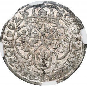 John II Casimir, 6 Groschen Bromberg 1662 TT - NGC AU58