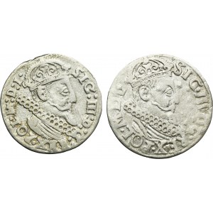 Set, Sigismund III Vasa, 3 Groschen Krakau 1621 and 1624 (2 pcs.)