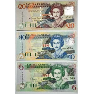 Caraïbes orientales, 5-20 dollars (2003) (3 pc).