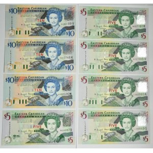 Eastern Caribbean, 5-10 Dollars (2003-2008) (8 pcs.)