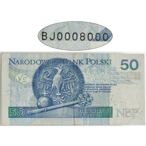 50 złotych 2017 - BJ 0005000 - piękny numer radarowy