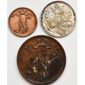 Set, Finlande, Autonomie, Nicolas II, Pennia (3 pces)