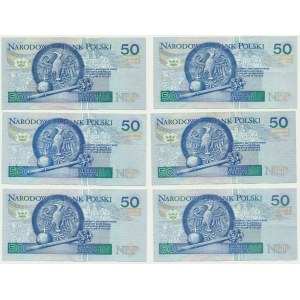 Zestaw, 50 złotych 1994 (6 szt.)