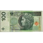 100 złotych 2012 - CW 0006000 - piękny numer radarowy