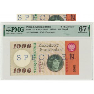 1.000 złotych 1965 - SPECIMEN - G 0000000 - PMG 67 EPQ - RZADKOŚĆ