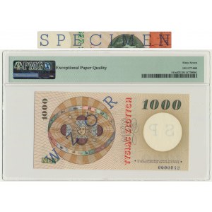 1.000 złotych 1965 - SPECIMEN - G 0000000 - PMG 67 EPQ - RZADKOŚĆ