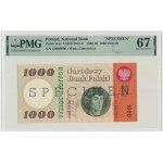 1.000 złotych 1965 - SPECIMEN - G 0000000 - PMG 67 EPQ - RZADKOŚĆ