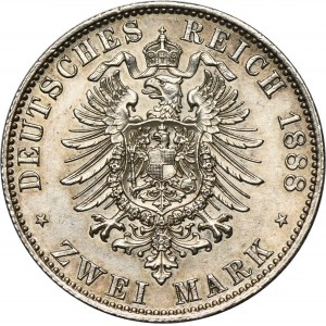 Germany, Kingdom of Prussia, Friedrich III, 2 Mark Berlin 1888 A