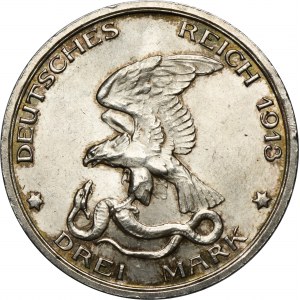 Allemagne, Royaume de Prusse, Guillaume II, 3 Marks Berlin 1913 A