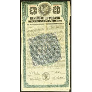 6% dolárová pôžička 1920, konvertovaná na 4,5%, dlhopis 50 USD