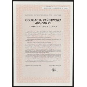 Obligacja Państwowa 1989, 400.000 zł