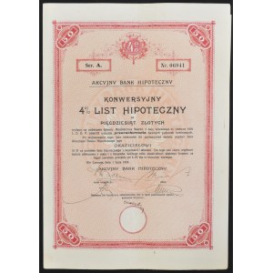 Akcyjny Bank Hipoteczny, 4% konwersyjny list hipoteczny, 50 zł