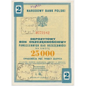 2-letni Depozytowy Bon Oszczędnościowy PKO, 25 000 zł
