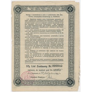 TKM Piotrków, 5% list zastawny, 250 zł, 1925