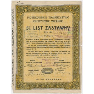 TKM Piotrków, 5% list zastawny, 100 zł, 1925