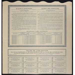 Varšava, 8. 6 % konverzný úver mesta Varšava 1930, dlhopis 426 zl.
