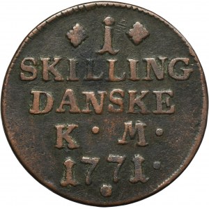 Denmark, Christian VII, 1 Skilling Dansk 1771