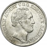 Nemecko, Sasko, Frederick August II, Drážďany Thaler 1850 F - VELMI ZRADKÉ