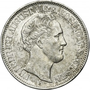 Germany, Saxony, Friedrich August II, Thaler Dresden 1852 F
