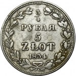 3/4 rouble = 5 zloty Varsovie 1834 MW - RARE