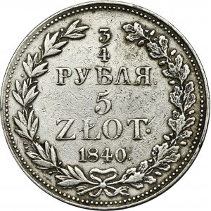 3/4 rouble = 5 zloty Warsaw 1840 MW