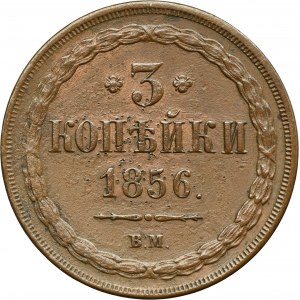 3 Kopeck Warsaw 1856 BM - RARE