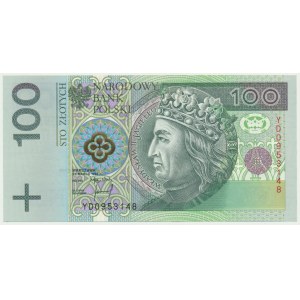 100 złotych 1994 - YD - seria zastępcza -