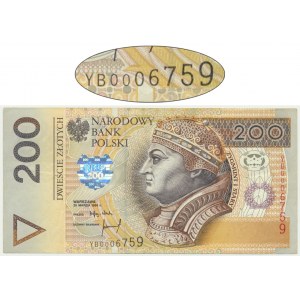 200 złotych 1994 - YB 0006759 - seria zastępcza