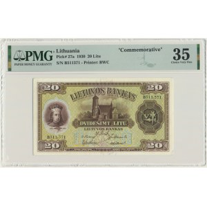 Lithuania, 20 Litu 1930 - PMG 35