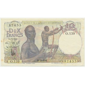 France, French Africa West, 10 Francs 1954