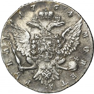 Rusko, Katarína II, rubľ Petrohrad 1764 СПБ ЯI