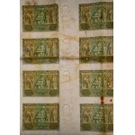 Kompletny ARKUSZ banknotów 50 złotych 1936 Dąbrowski - z paserami drukarskimi oraz numeracją - RZADKOŚĆ