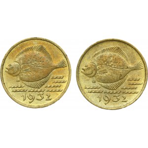 Set, Free City of Danzig, 5 pfennig 1932 (2 pcs.)