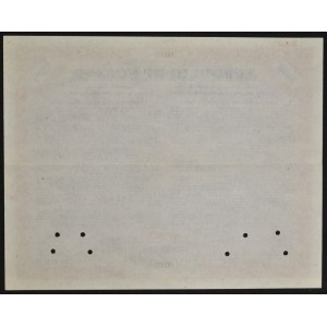6% Pożyczka Dolarowa 1920, świadectwo tymczasowe 100 dolarów - SPECIMEN
