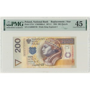 200 złotych 1994 - ZA - PMG 45 - seria zastępcza TDLR