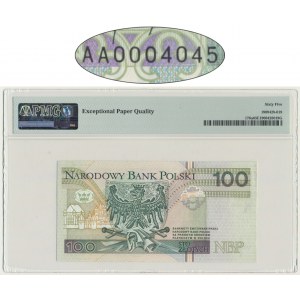 100 złotych 1994 - AA 0004045 - PMG 65 EPQ