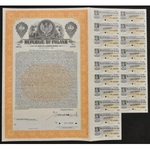 3% Financement Prêt en dollars 1936, obligation de 100 $ - SPECIMEN