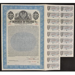 3% Pożyczka Dolarowa Fundingowa 1936, obligacja 100 dolarów / 20.11 funtów - SPECIMEN