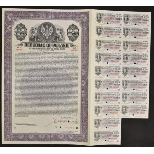 3% Financovanie dolárovej pôžičky 1936, dlhopis $500 / £102.14.11 - SPECIMEN