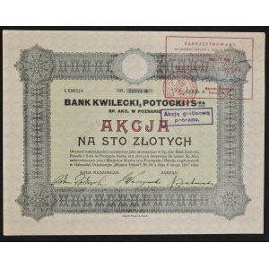 Banque Kwilecki, Potocki et S-ka, 100 PLN, émission I
